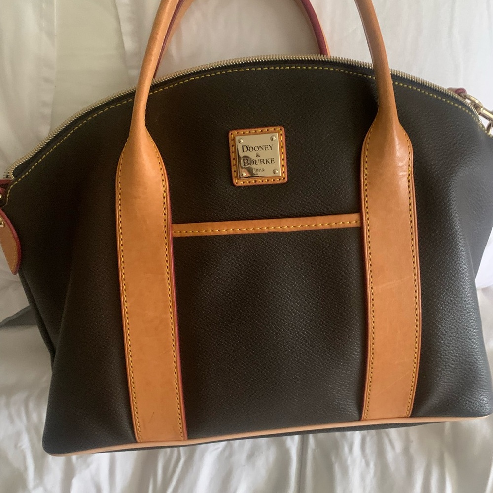 Dooney & Bourke Black Satchel with Tan Accents - Picture 13 of 13
